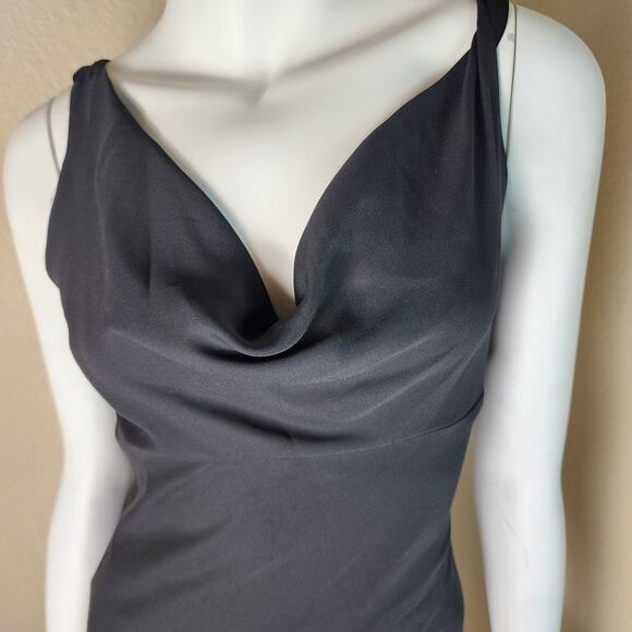 Jodi Kristopher 90s Y2K Vintage Knee Length Cowl Neck Sleeveless Peek A Boo Lace - Picture 7 of 12